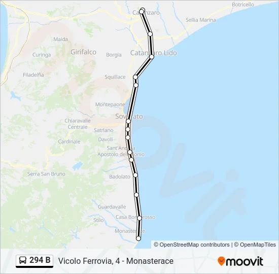 294 B Bus Line Map