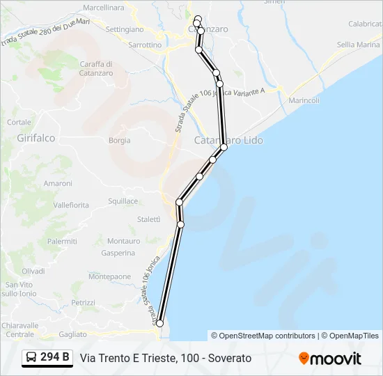 294 B Bus Line Map