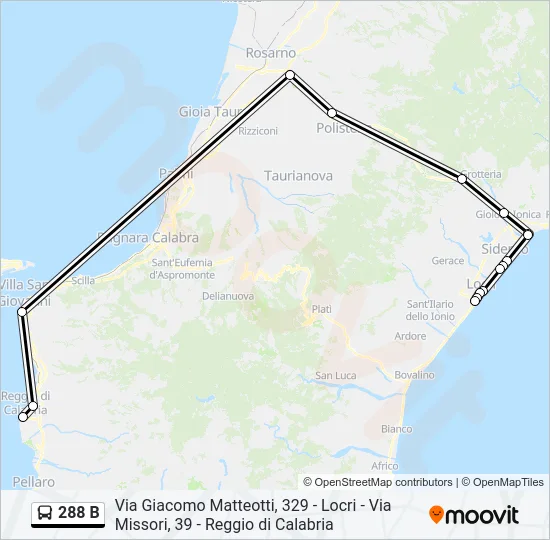 288  B Bus Line Map