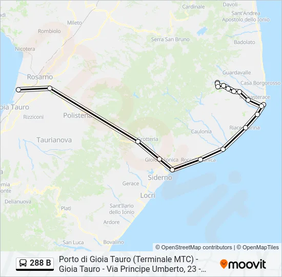 288  B Bus Line Map