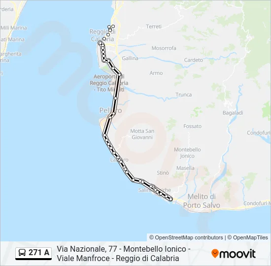 271 A Bus Line Map