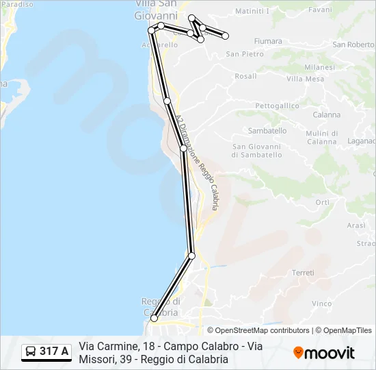317 A Bus Line Map