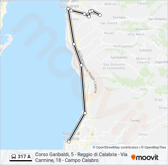 317 A Bus Line Map