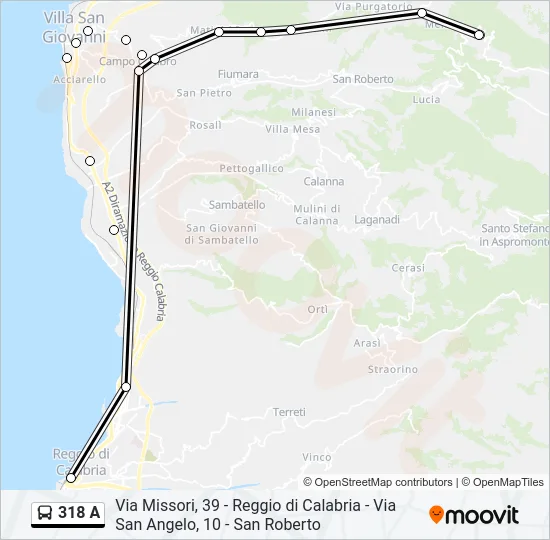 318 A Bus Line Map