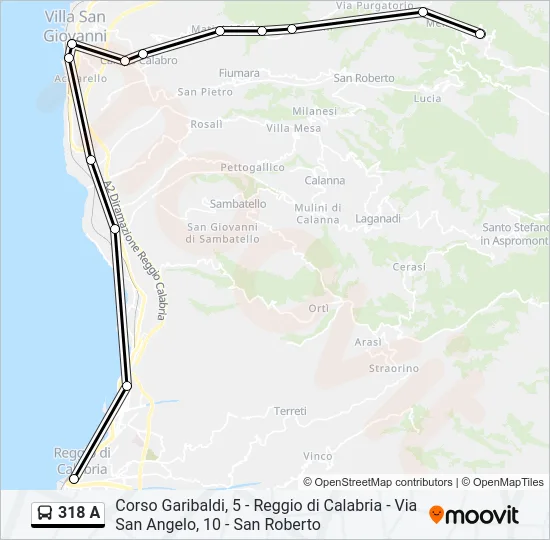 318 A Bus Line Map