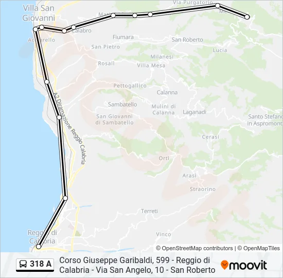 318 A Bus Line Map