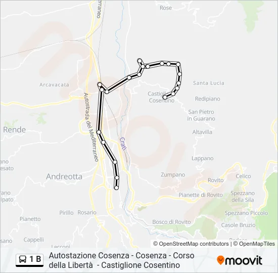 1 B Bus Line Map