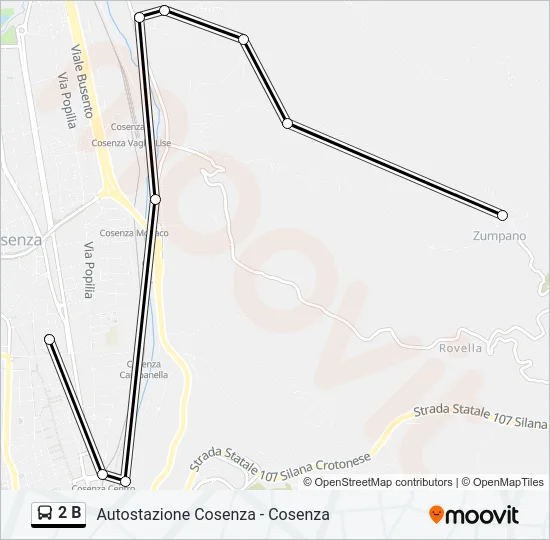 2 B Bus Line Map