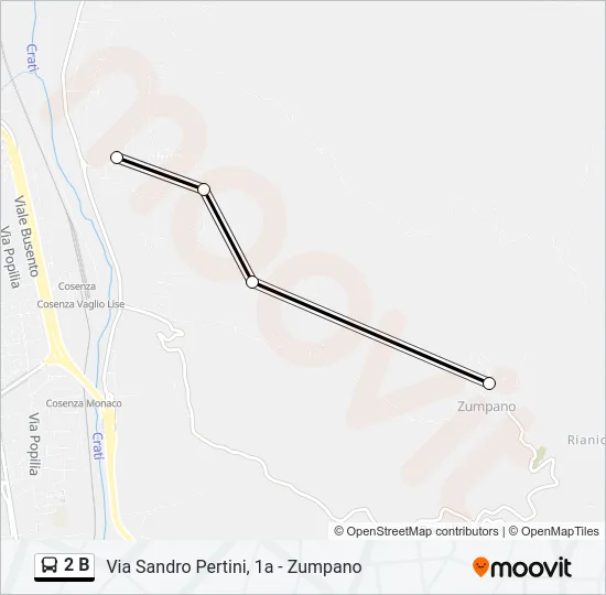 2 B Bus Line Map