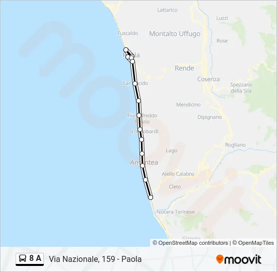 8 A Bus Line Map