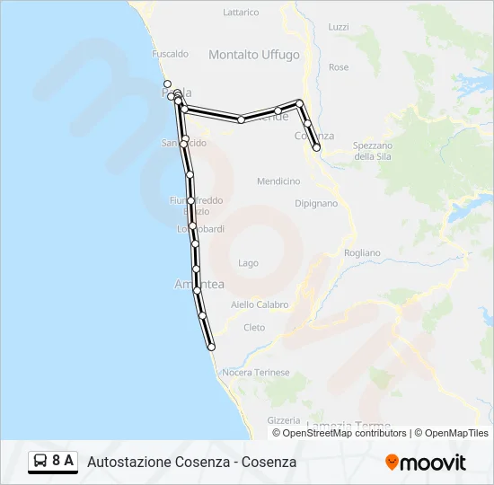 8 A Bus Line Map