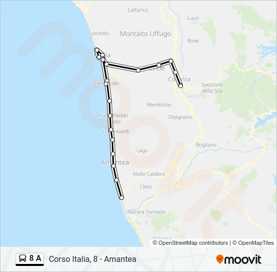 8 A Bus Line Map