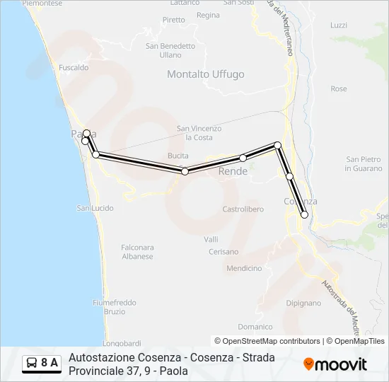 8 A Bus Line Map