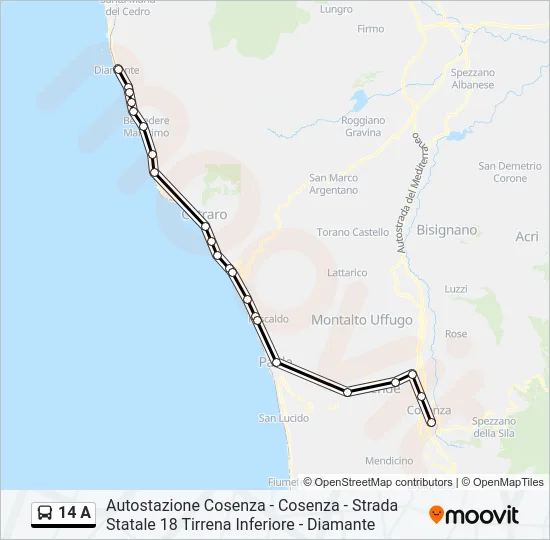 14 A Bus Line Map