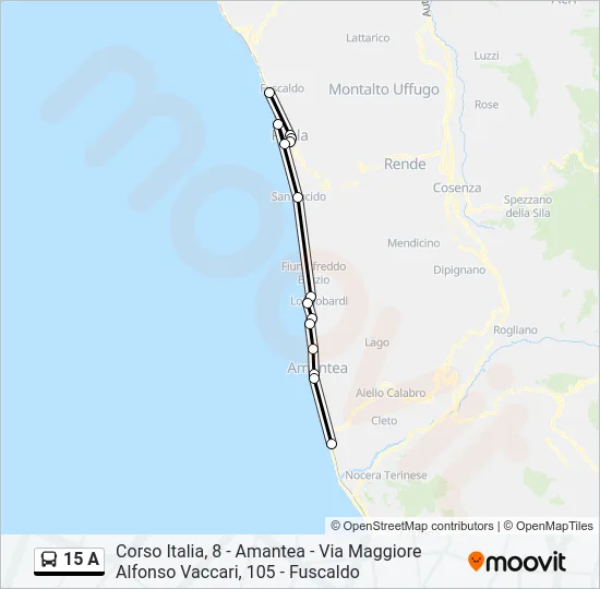 15 A Bus Line Map