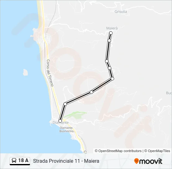 18 A Bus Line Map