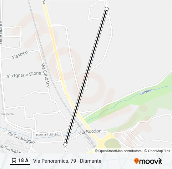 18 A Bus Line Map