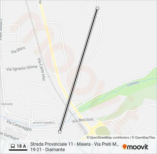 18 A Bus Line Map