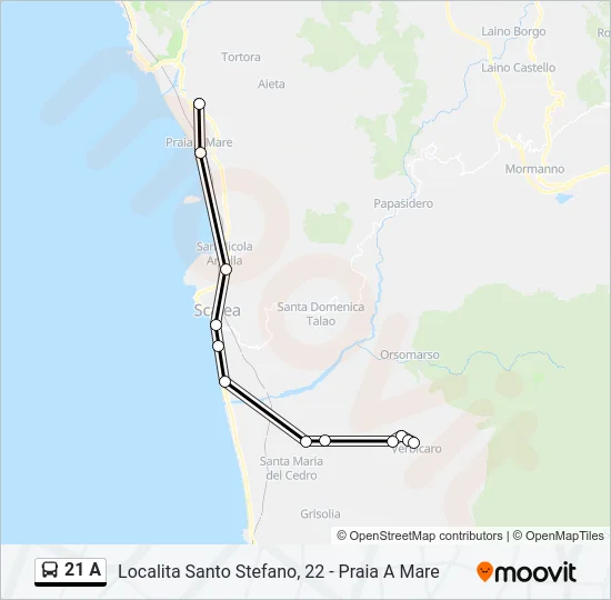 21 A Bus Line Map