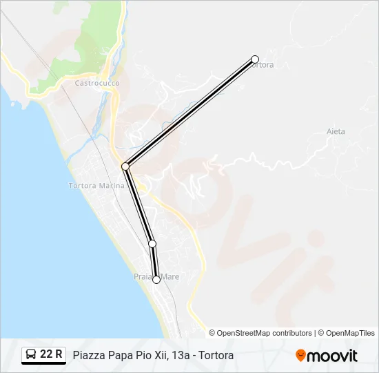 22 R Bus Line Map