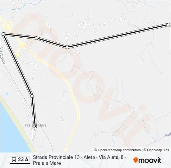23 A Bus Line Map