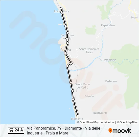 24 A Bus Line Map