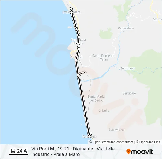 24 A Bus Line Map