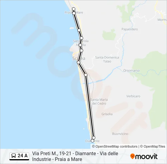 24 A Bus Line Map