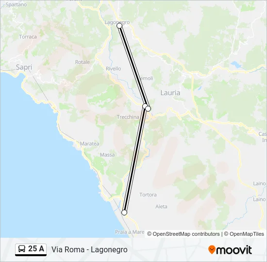 25 A Bus Line Map