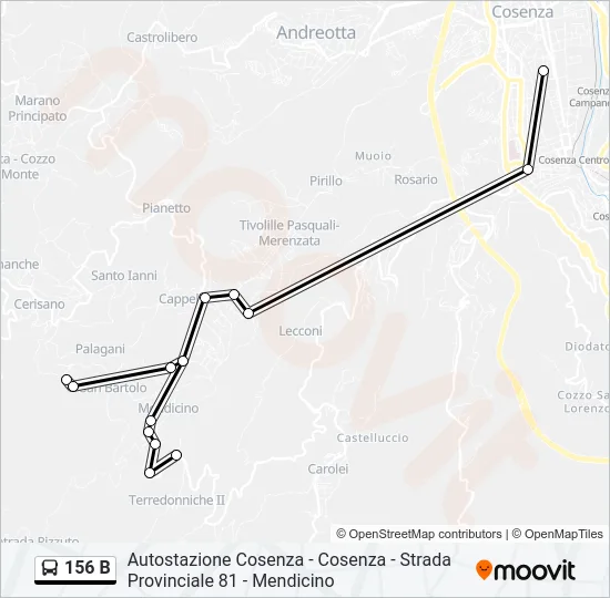 156 B Bus Line Map