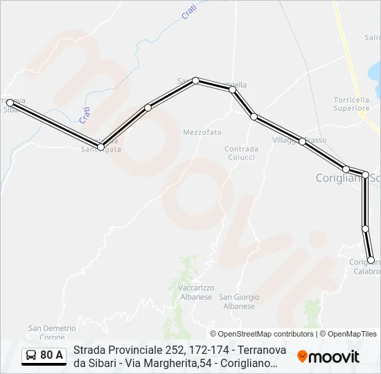 80 A Bus Line Map