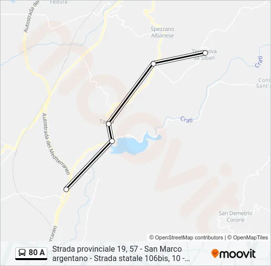 80 A Bus Line Map