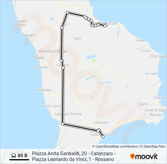 80 B Bus Line Map