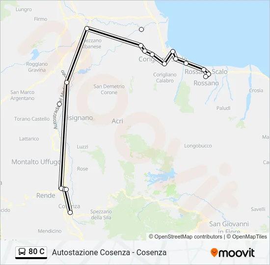 80 C Bus Line Map