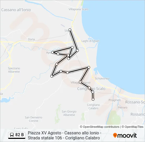 82 B Bus Line Map