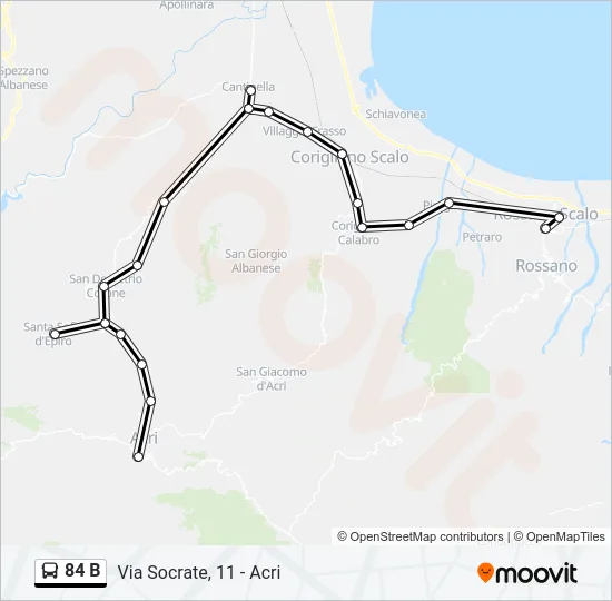 84 B Bus Line Map