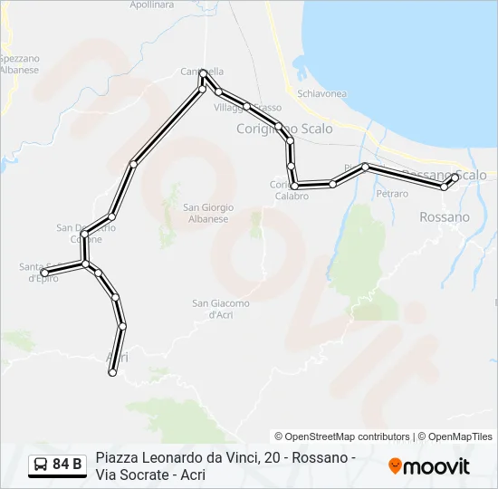 84 B Bus Line Map