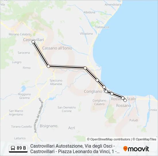 89 B Bus Line Map
