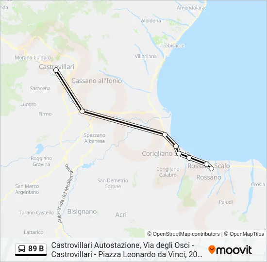 89 B Bus Line Map