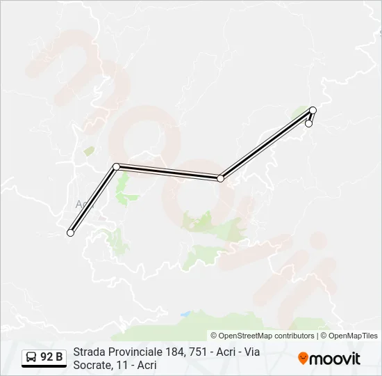 92 B Bus Line Map