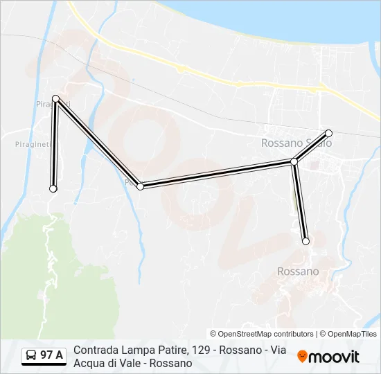 97 A Bus Line Map