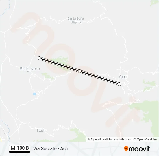 100 B Bus Line Map