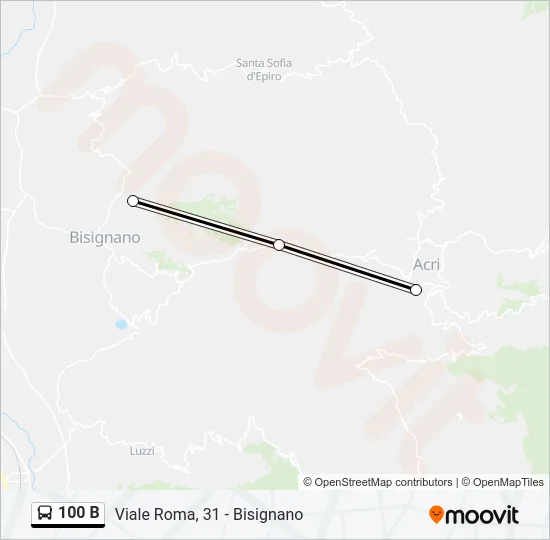100 B Bus Line Map