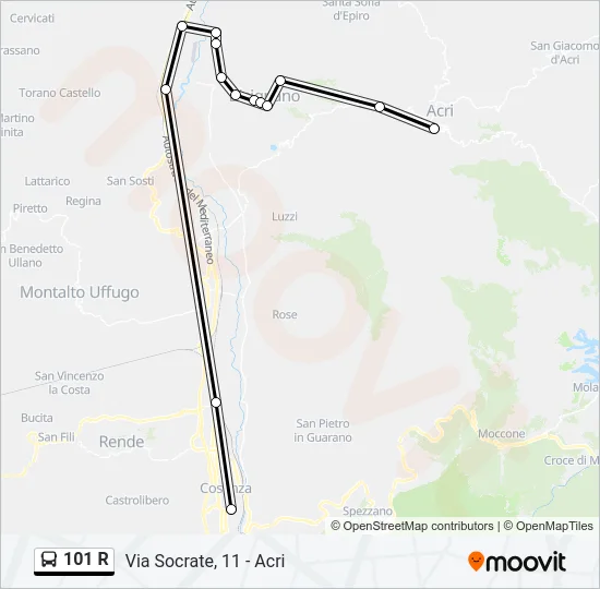 101 R Bus Line Map