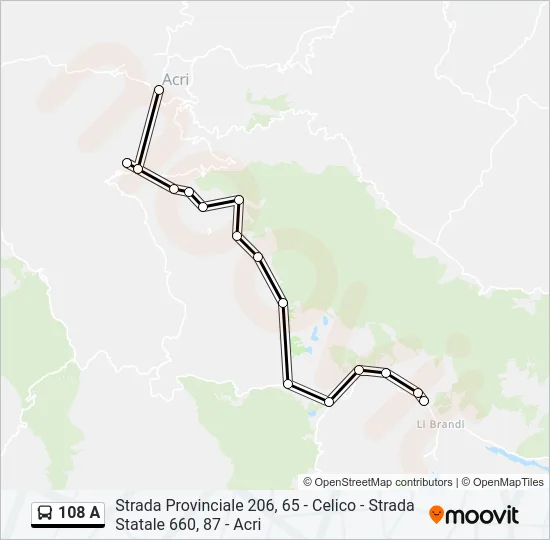 108 A Bus Line Map