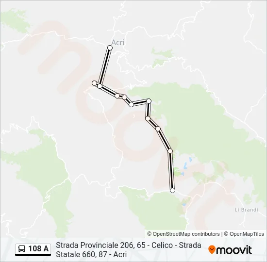 108 A Bus Line Map