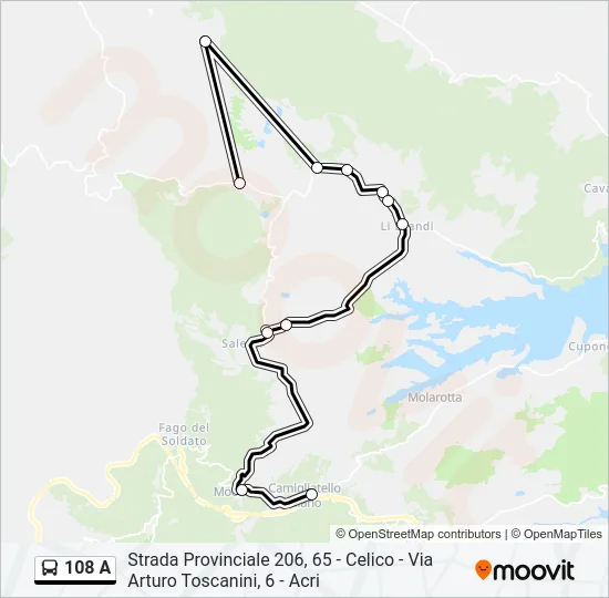 108 A Bus Line Map