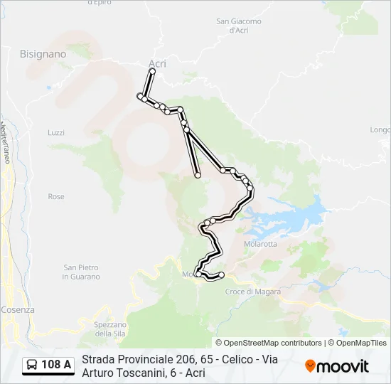 108 A Bus Line Map