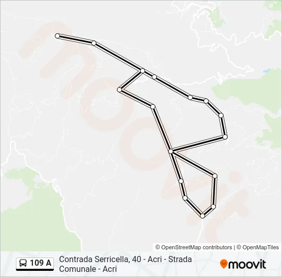 109 A Bus Line Map
