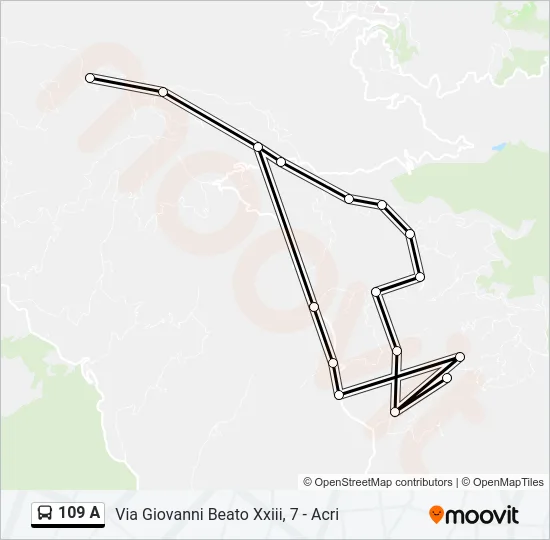 109 A Bus Line Map